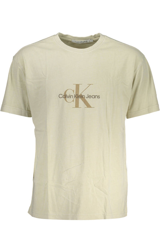 Elegant Beige Logo Tee With Chic Embroidery