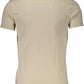 Beige Embroidered Logo Tee