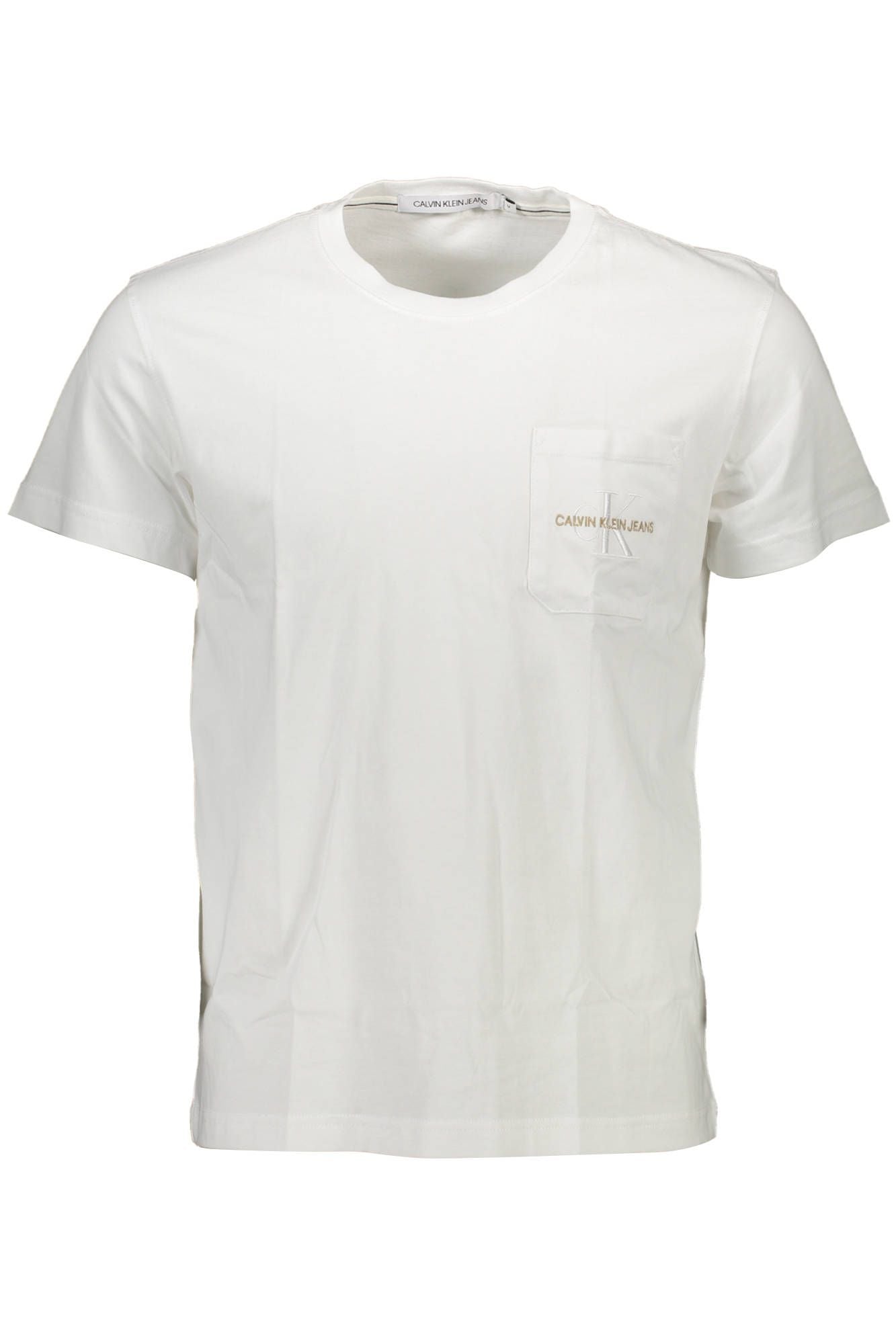 Organic Cotton Embroidered Logo Tee in White