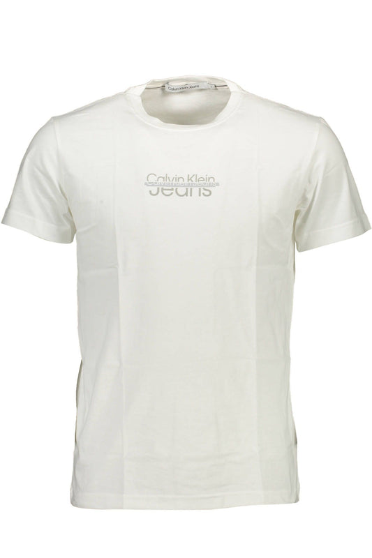 Elegant White Printed Cotton Tee