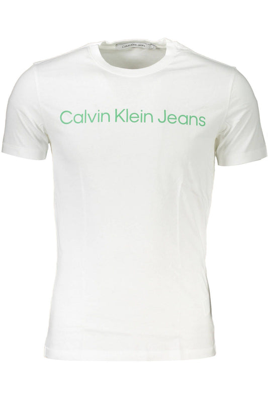 Sleek White Printed Cotton Tee