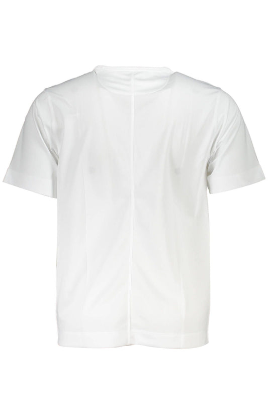 Elegant White Logo Tee With Print Details