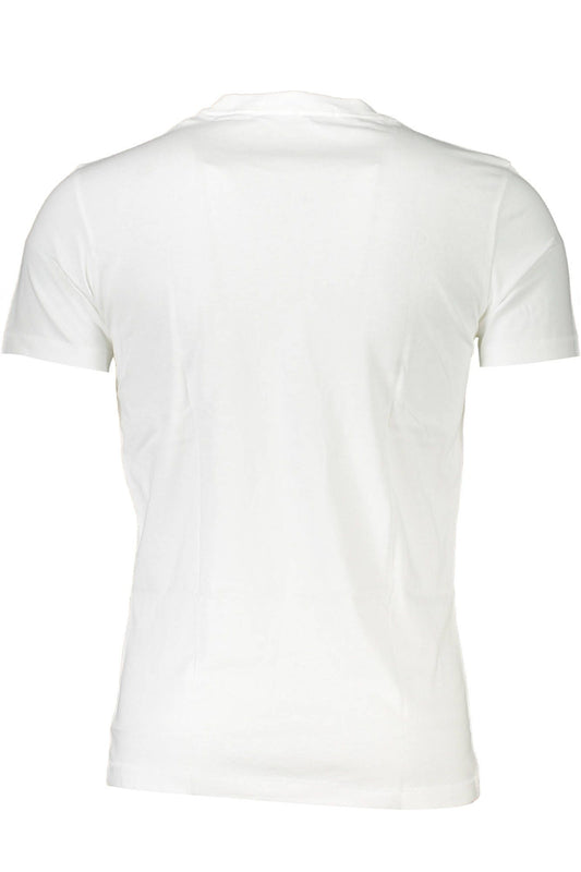 Sleek White Printed Cotton Tee