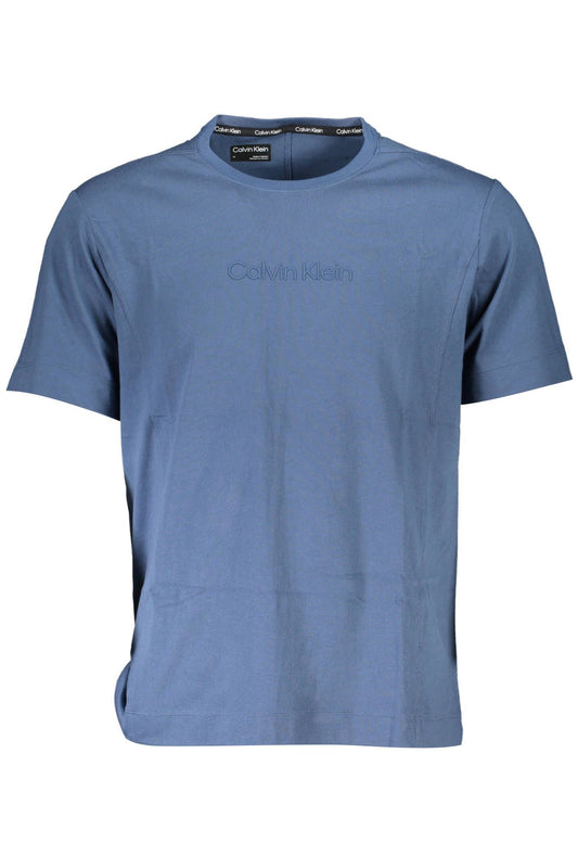 Sleek Blue Round Neck Logo Tee