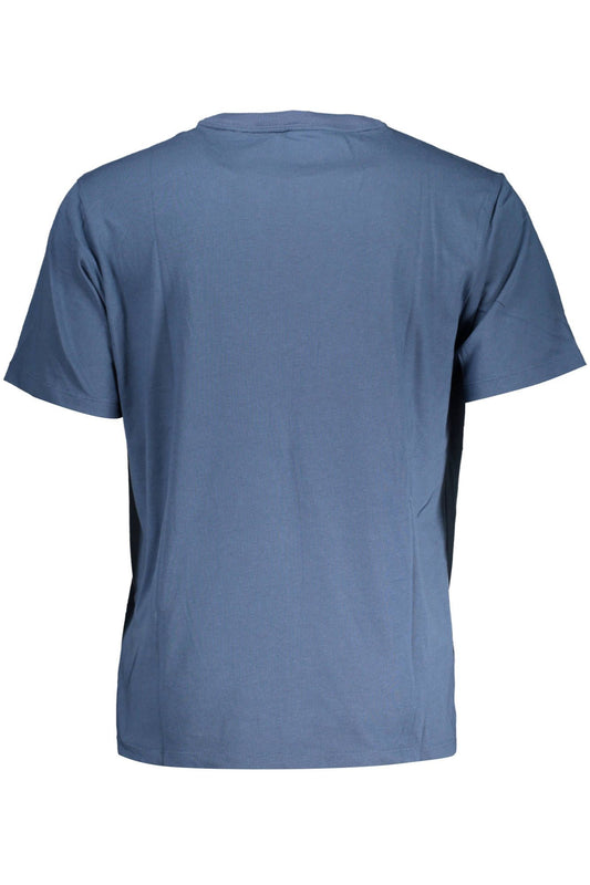 Elegant Blue Cotton Tee with Iconic Print