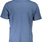 Sleek Blue Round Neck Logo Tee