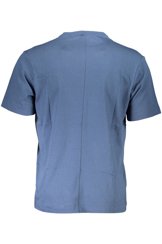 Sleek Blue Round Neck Logo Tee