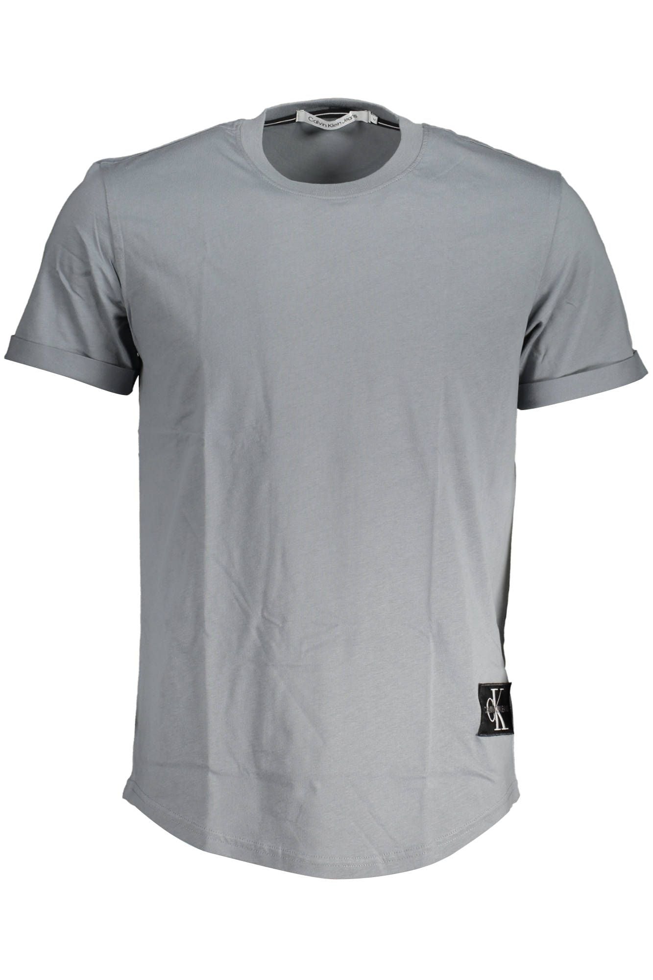 Chic Gray Logo Tee with Sleek Application