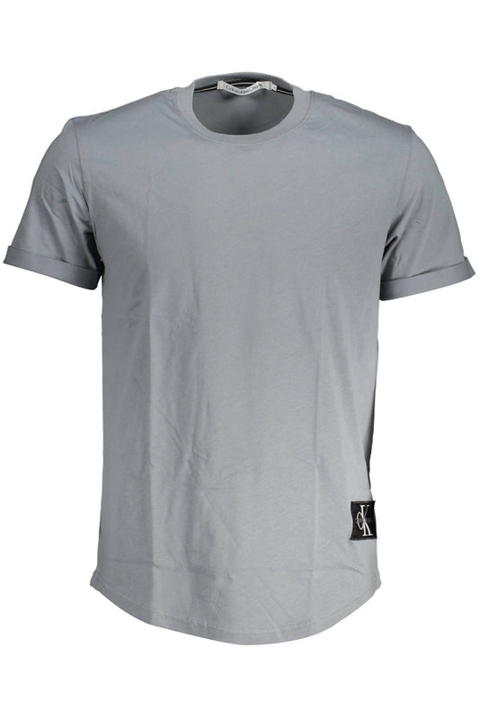Chic Gray Logo Tee with Sleek Application