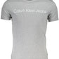 Sleek Gray Cotton Tee with Contrasting Detail