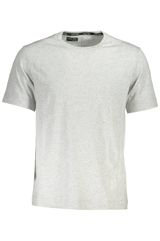 Elegant Gray Cotton Tee with Iconic Print