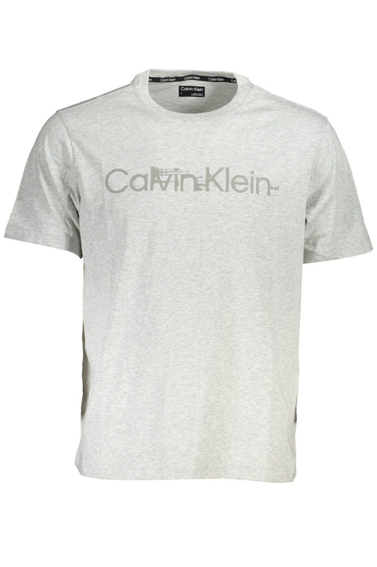 Sleek Gray Designer Tee with Iconic Logo