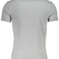Sleek Gray Cotton Tee with Contrasting Detail