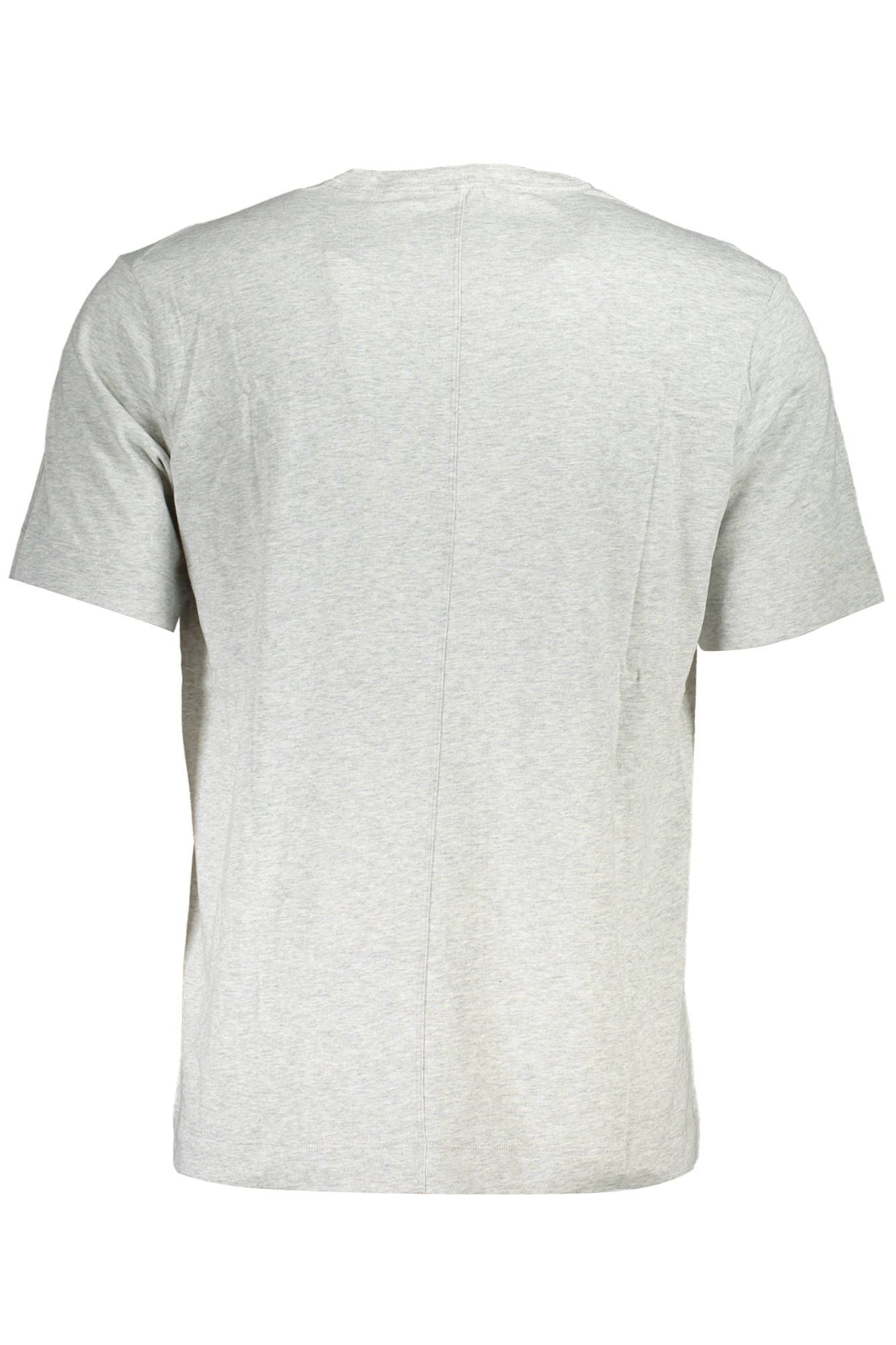 Elegant Gray Cotton Tee with Iconic Print