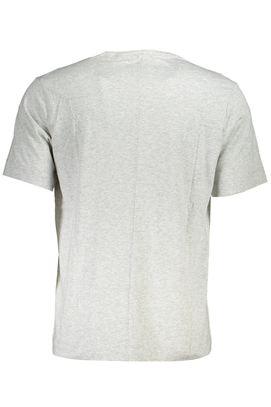 Elegant Gray Cotton Tee with Iconic Print