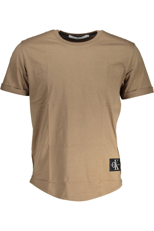 Chic Brown Logo Tee with Short Sleeves