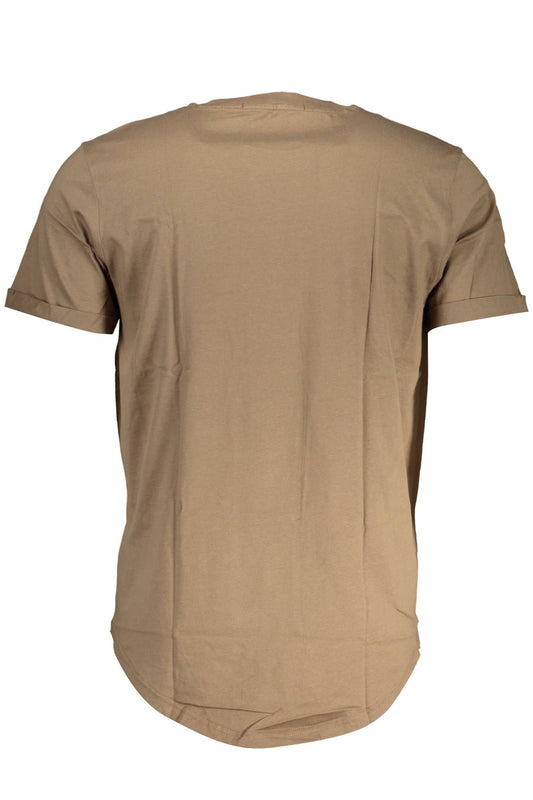 Chic Brown Logo Tee with Short Sleeves
