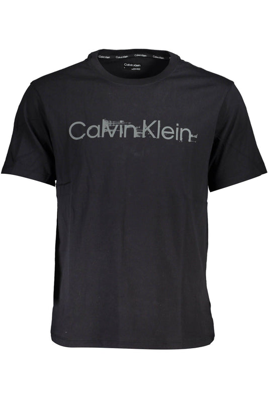 Sleek Black Cotton Tee with Iconic Print