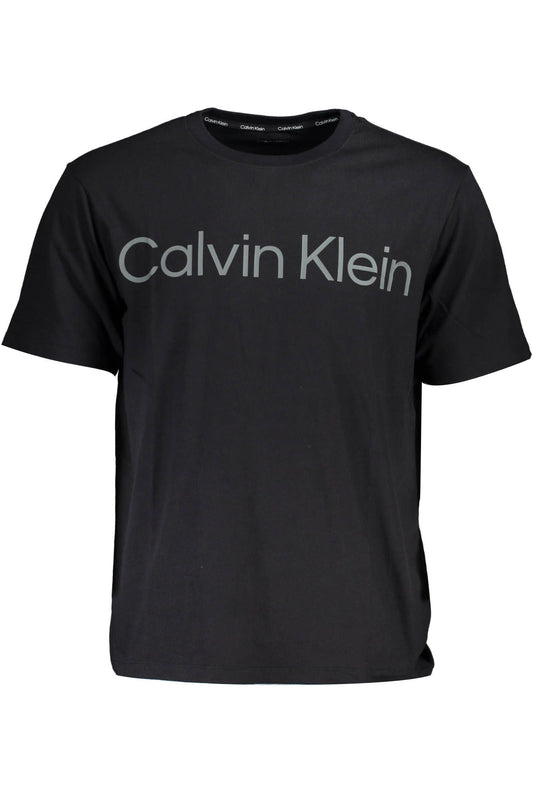 Sleek Black Cotton Tee with Timeless Print