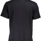 Sleek Black Cotton Tee with Iconic Print