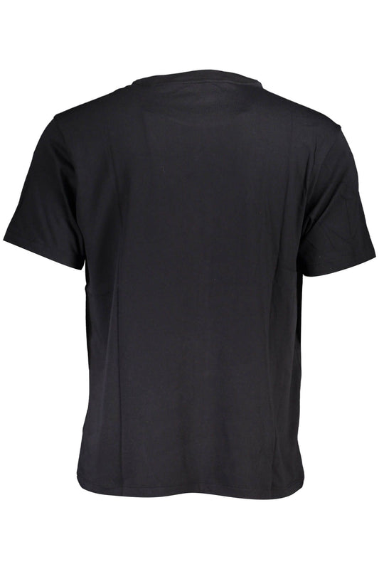 Sleek Black Cotton Tee with Iconic Print