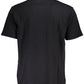 Sleek Black Cotton Tee with Timeless Print