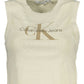 Elegant Beige Sleeveless Embroidered Top
