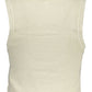 Elegant Beige Sleeveless Embroidered Top