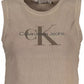 Chic Brown Sleeveless Logo Top