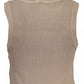 Chic Brown Sleeveless Logo Top