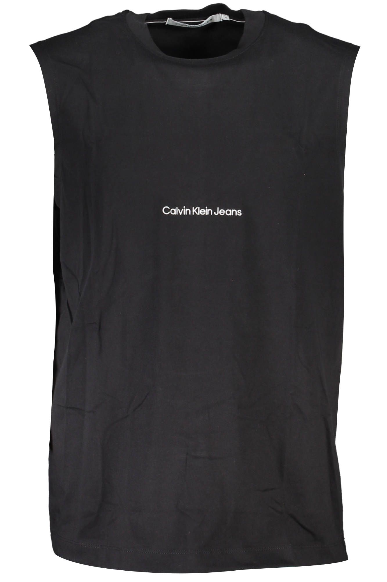 Sleek Sleeveless Embroidered Logo Tee