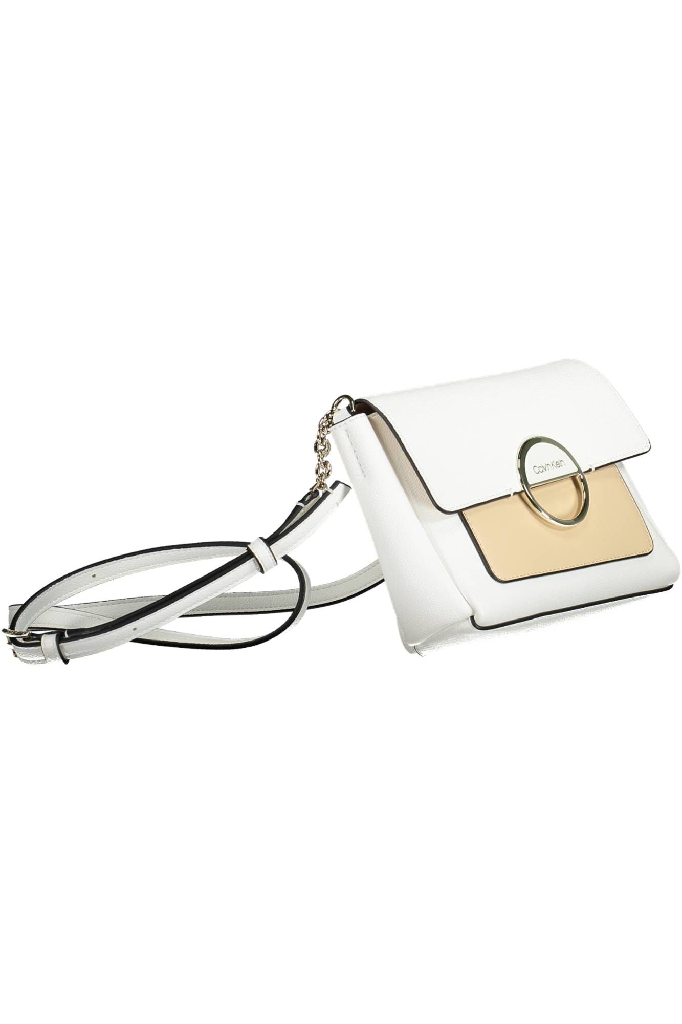 Chic White Contrasting Detail Shoulder Bag