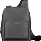 Sleek Black Shoulder Bag with Contrasting Details