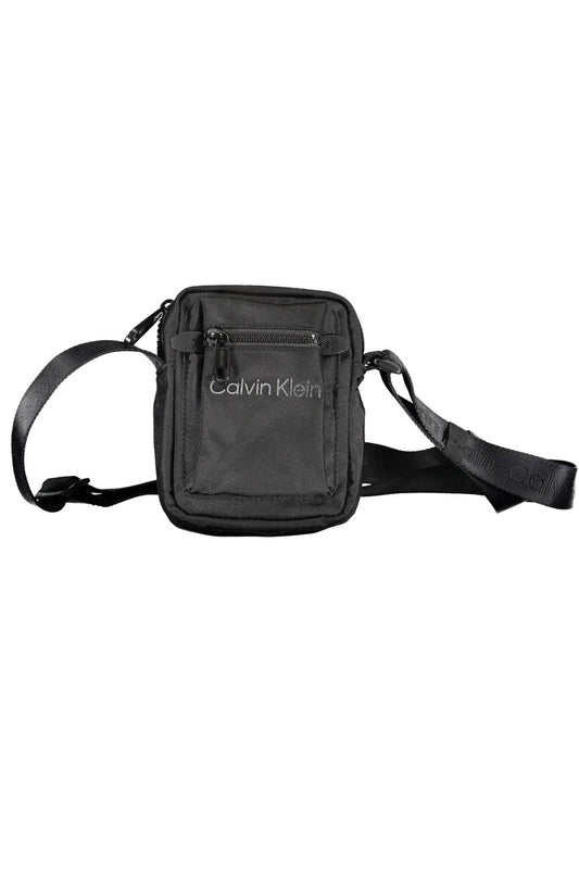 Sleek Black Recycled Polyester Shoulder Bag