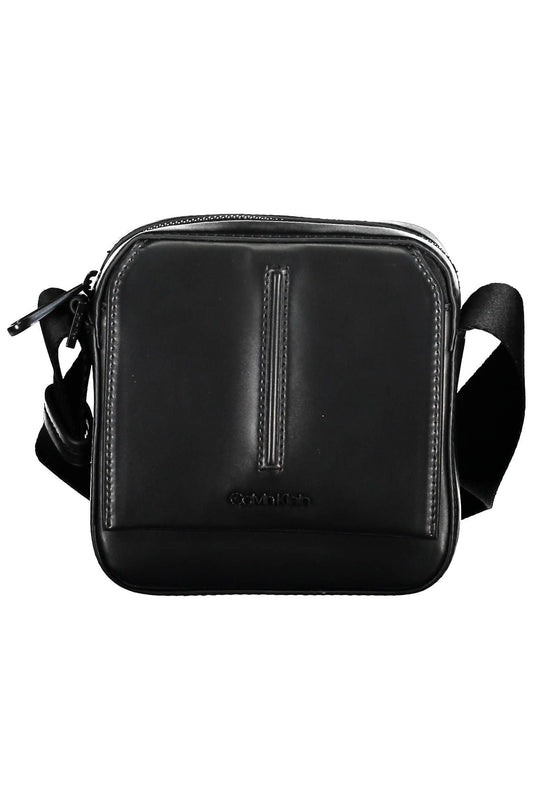 Sleek Black Shoulder Bag With Contrasting Accents