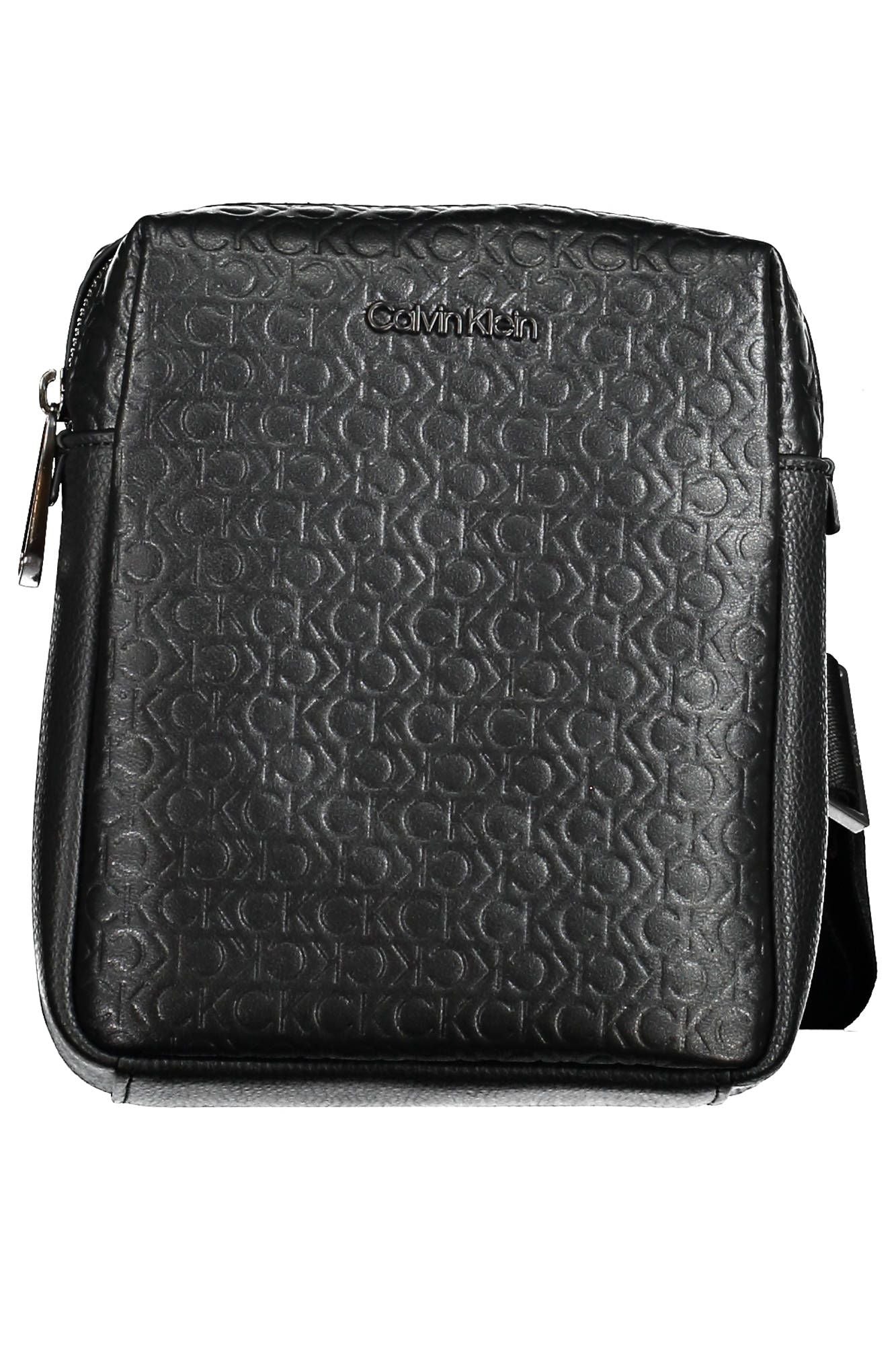 Sleek Black Shoulder Bag with Contrasting Details