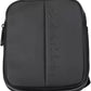 Eco-Chic Black Shoulder Bag with Logo Detail