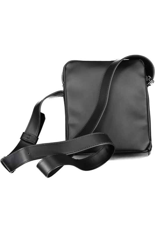 Eco-Conscious Black Shoulder Bag for Men