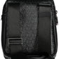 Sleek Black Shoulder Bag with Contrasting Details