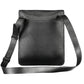 Sleek Black Shoulder Bag with Contrasting Details