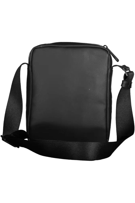 Sleek Black Contrast Detail Shoulder Bag