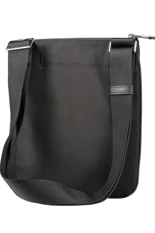 Sleek Black Recycled Polyester Shoulder Bag