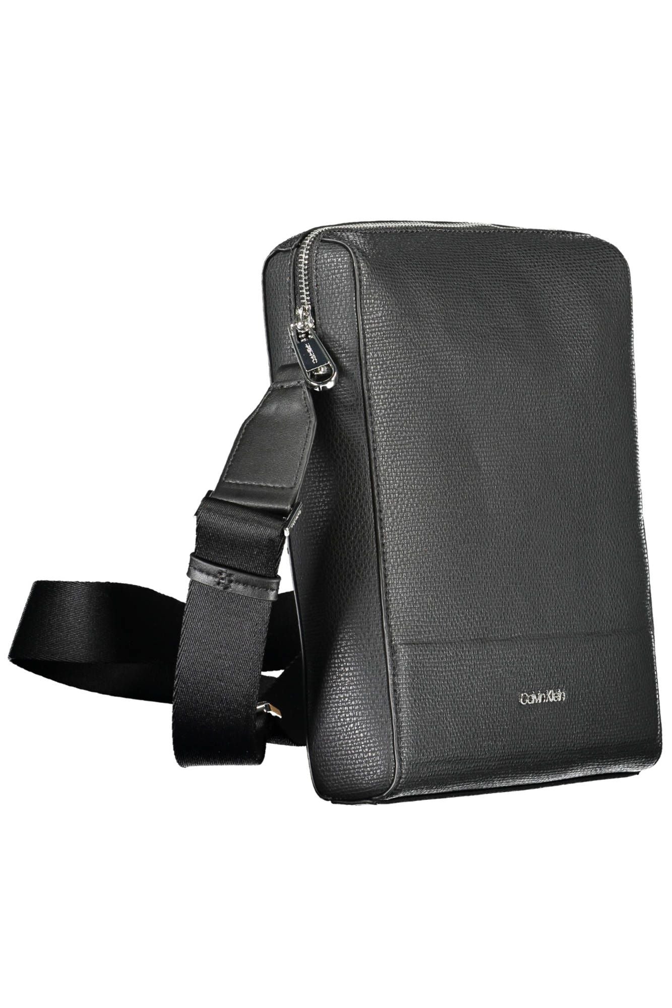 Eco-Chic Black Shoulder Bag with Contrasting Accents