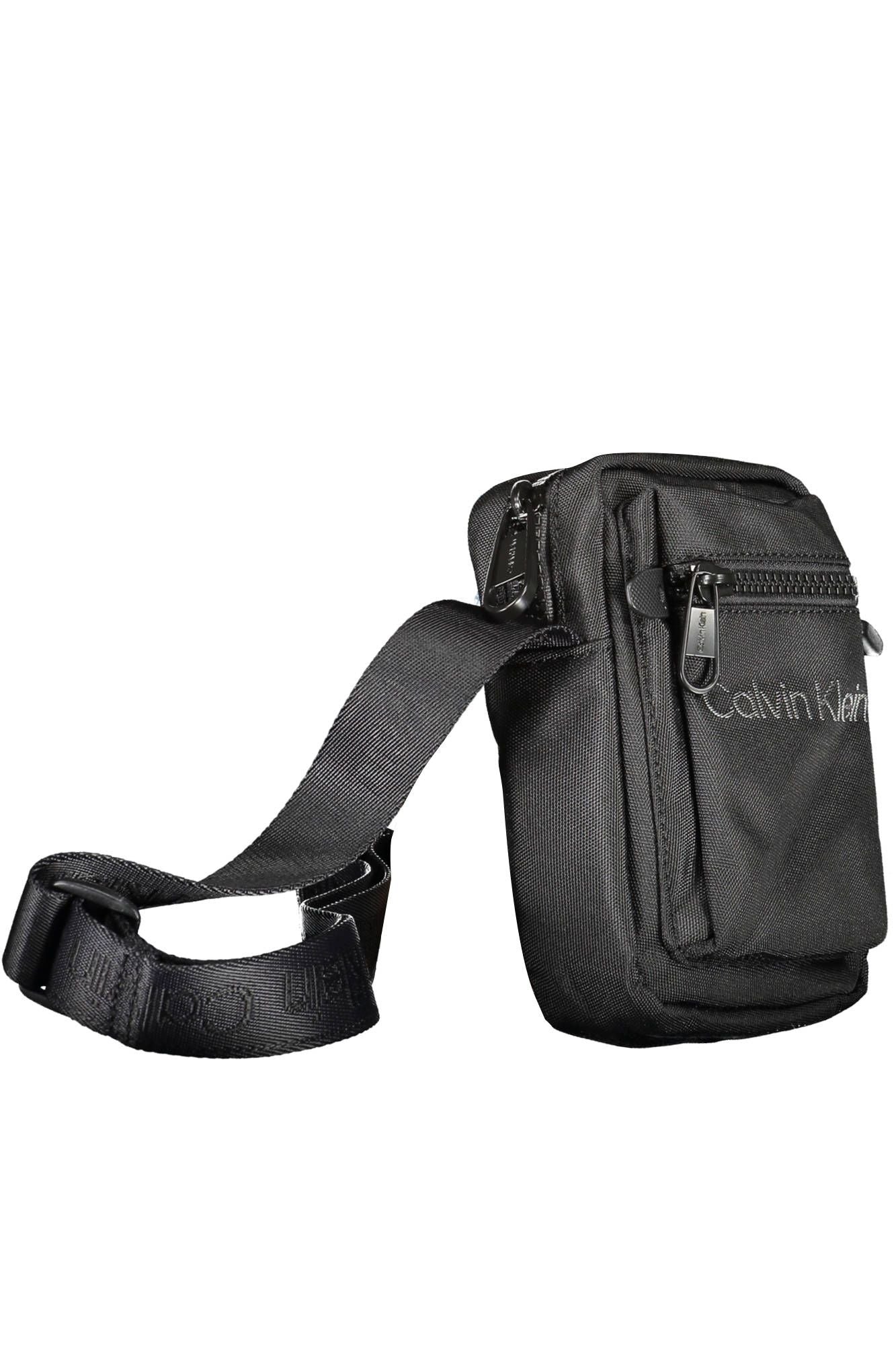 Sleek Black Recycled Polyester Shoulder Bag