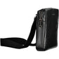 Sleek Black Shoulder Bag with Contrasting Details