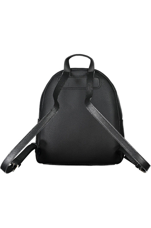 Chic Black Backpack with Sleek Logo Detail