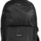 Sleek Black Recycled Backpack with Logo Detail
