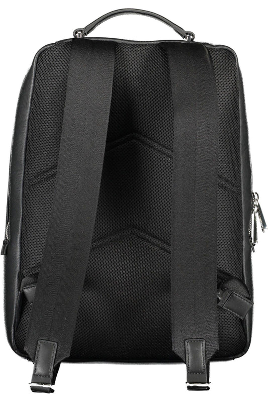 Sleek Black Recycled Backpack for the Modern Man