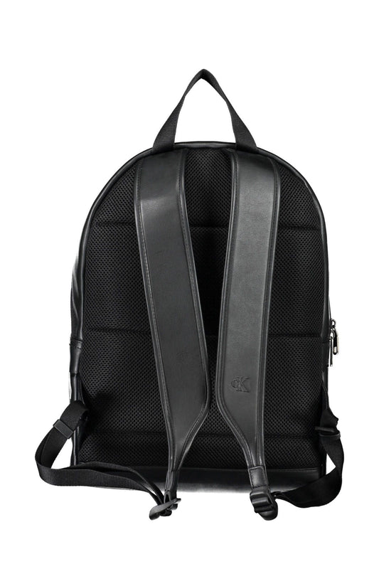 Eco-Elegant Black Backpack with Contrasting Accents