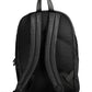 Sleek Black Recycled Backpack with Logo Detail
